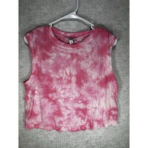 JoyLab Womens Size S Cropped Fit Tank Tie Dye Pink